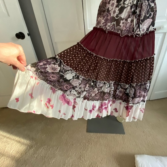 Matty M - Layered flowered skirt with pink liner. - Picture 3 of 10